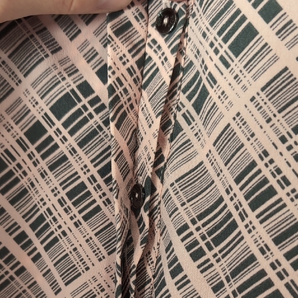 NWOT BCBGMaxAzria | Pink Grey Patterned Button Down Lightweight Oversized Size M - Picture 5 of 8